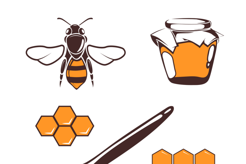 beekeeper-bee-honey-vector-design-elements-isolated-over-white