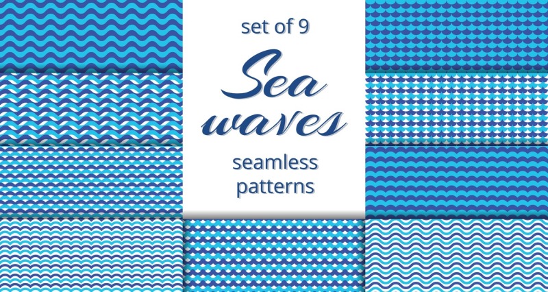 blue-sea-waves-patterns-collection