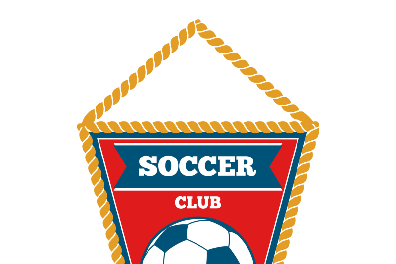 red-triangle-soccer-pennant-isolated-white