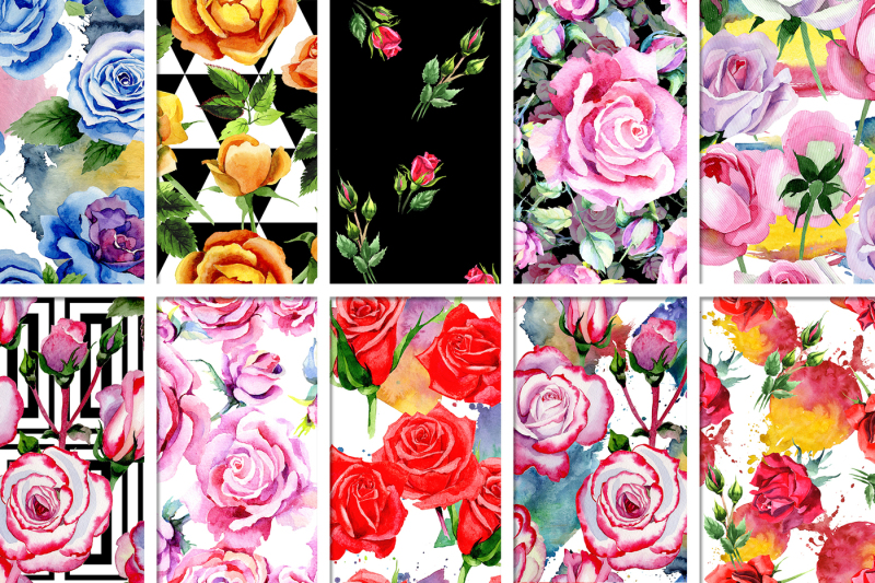 100-patterns-of-colorful-roses-jpg-watercolor-set