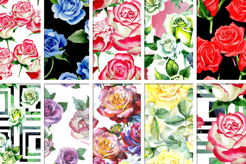 100-patterns-of-colorful-roses-jpg-watercolor-set