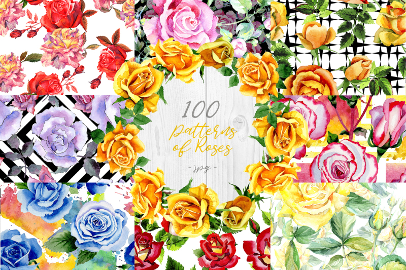 100-patterns-of-colorful-roses-jpg-watercolor-set