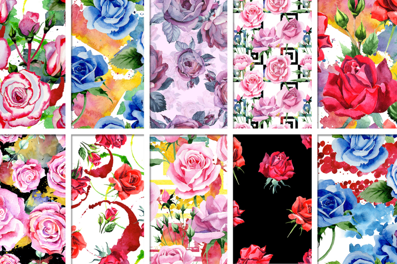 100-patterns-of-colorful-roses-jpg-watercolor-set