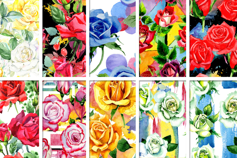 100-patterns-of-colorful-roses-jpg-watercolor-set