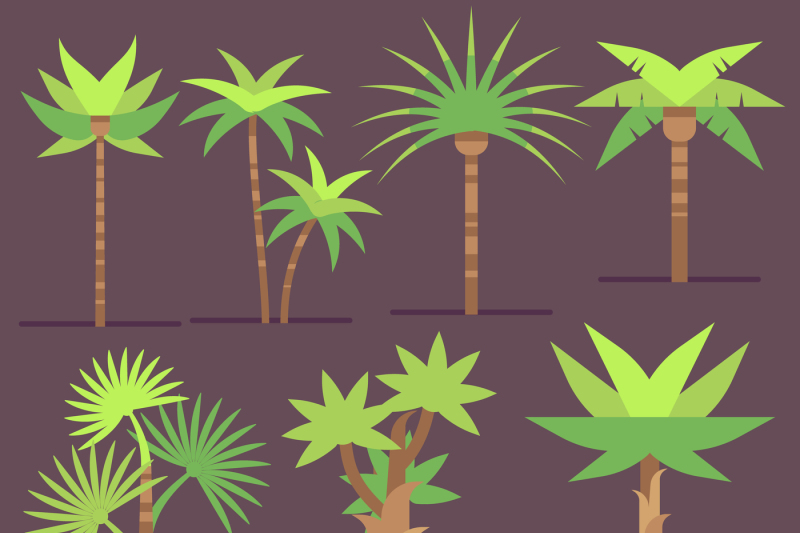 tropical-exotic-plants-and-palm-trees-vector-flat-icons
