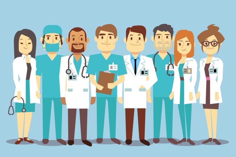 hospital-medical-staff-team-doctors-nurses-surgeon-vector-flat-illustr