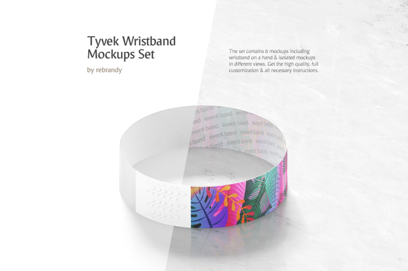 Download Tyvek Wristband Mockups Set By rebrandy | TheHungryJPEG.com