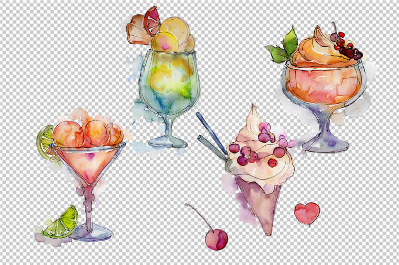 delicious-ice-cream-in-a-glass-cup-png-set-nbsp