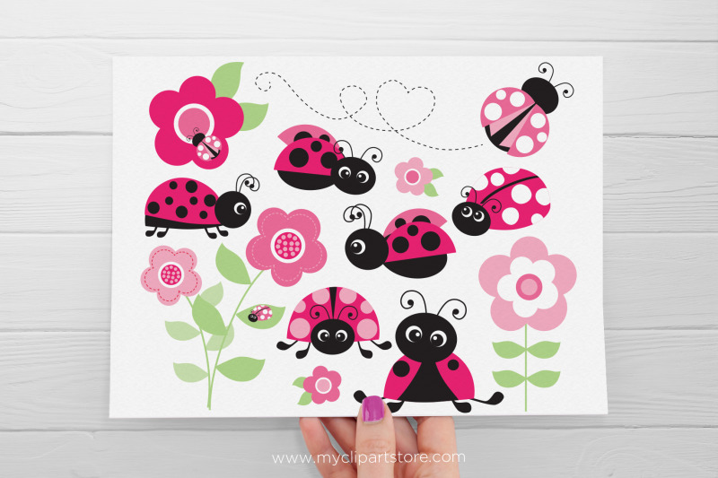 ladybug-garden-pink-vector-svg-clipart
