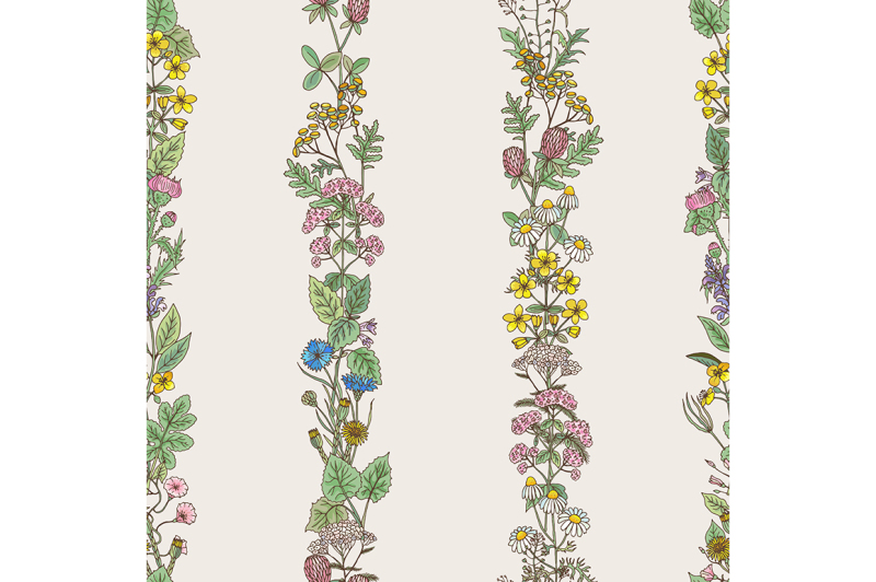 seamless-pattern-of-tracery-of-hand-drawn-herbs-and-field-flowers