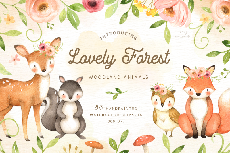 lovely-forest-watercolor-clip-art