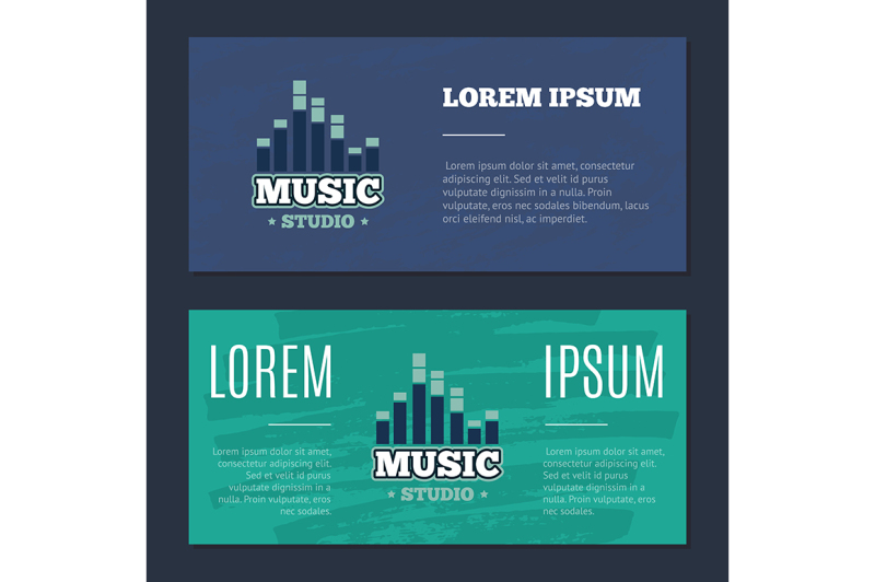 vector-vintage-flyers-with-music-sound-record-studio-logo