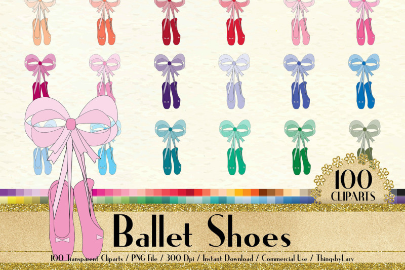 100-ballet-shoes-clip-arts-in-100-different-colors