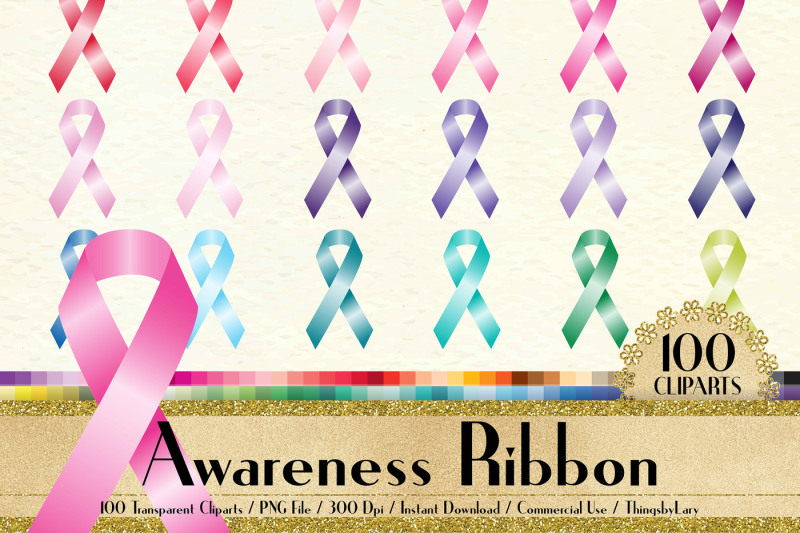 100-awareness-ribbon-clip-arts-in-100-different-colors