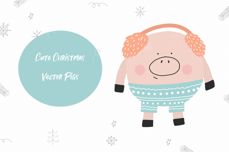 christmas-vector-pigs