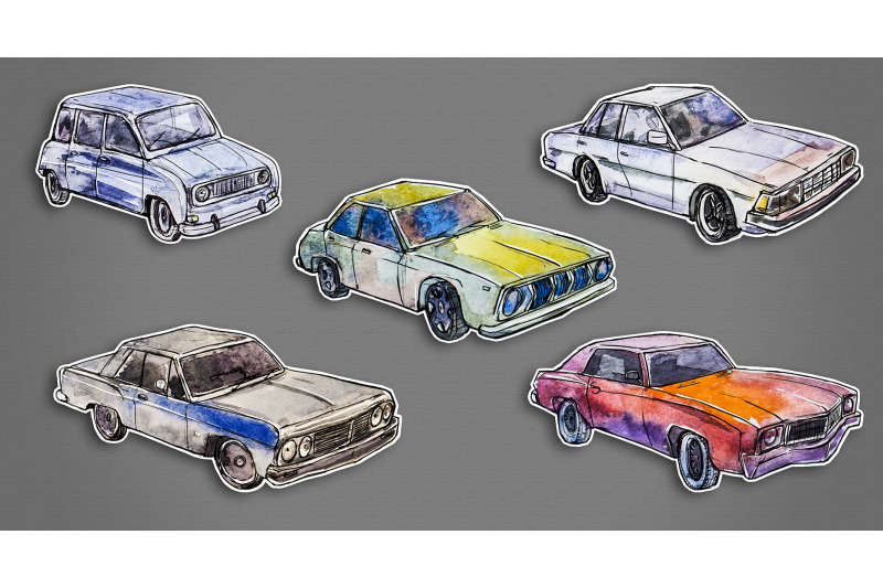 watercolor-cars