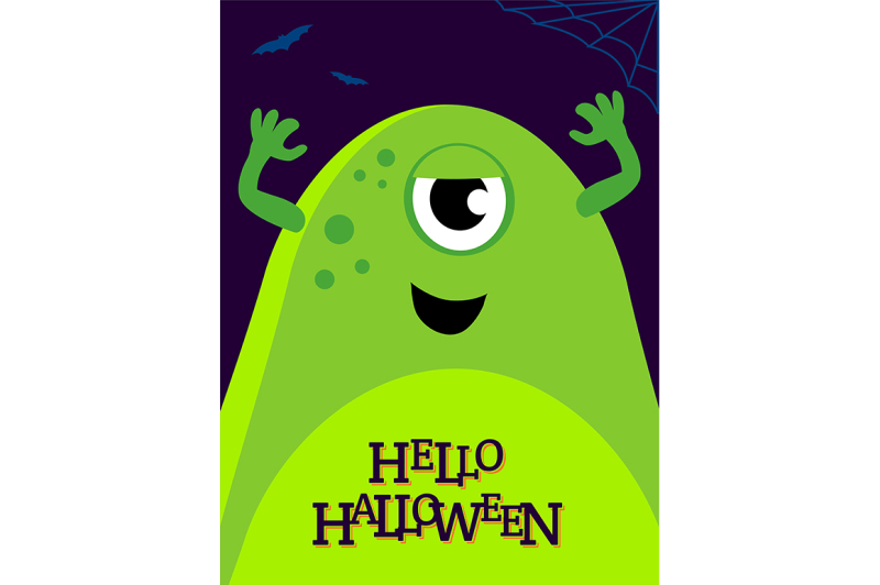 vector-helloween-illustration-with-funny-monster