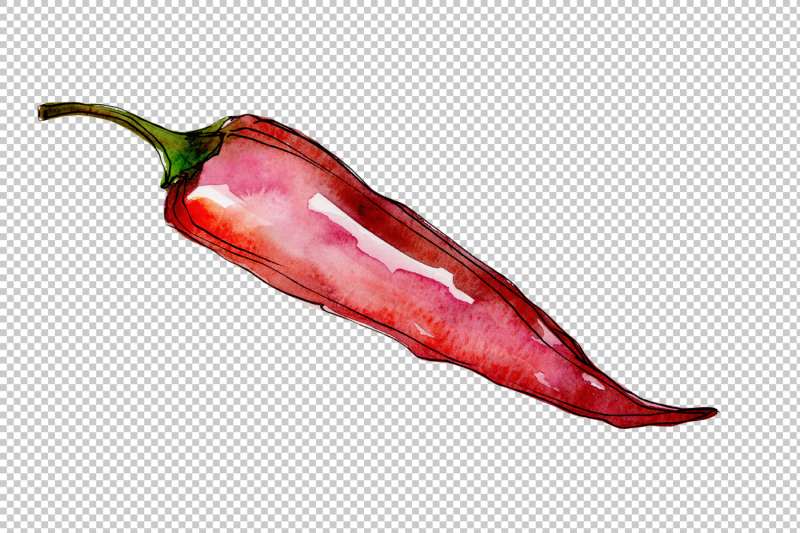 red-pepper-vegetables-png-watercolor-set-nbsp