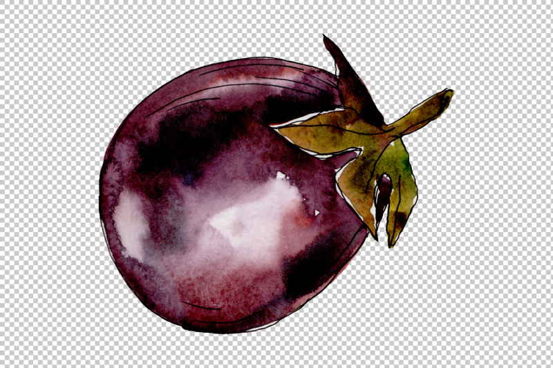 purple-eggplant-vegetables-png-watercolor-set-nbsp