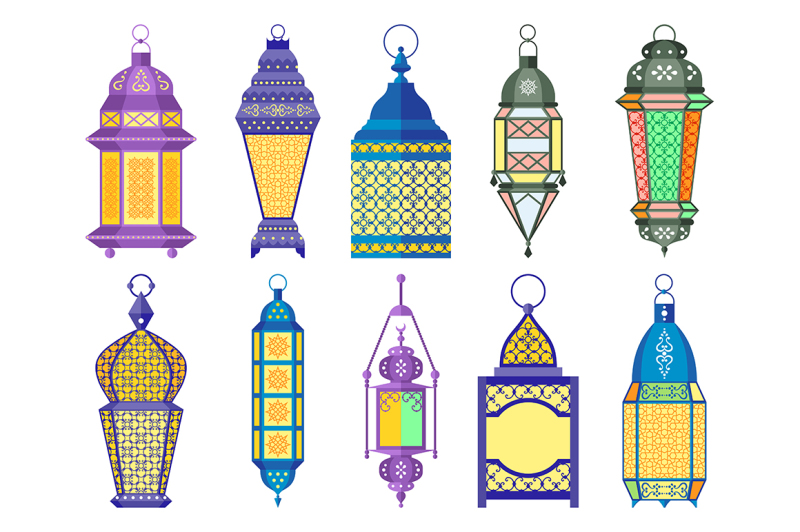 ramadan-old-lamps-and-lanterns-set-of-arabic-style