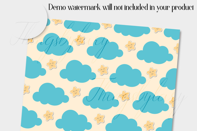 12-teal-and-yellow-baby-shower-digital-papers-kid-papers