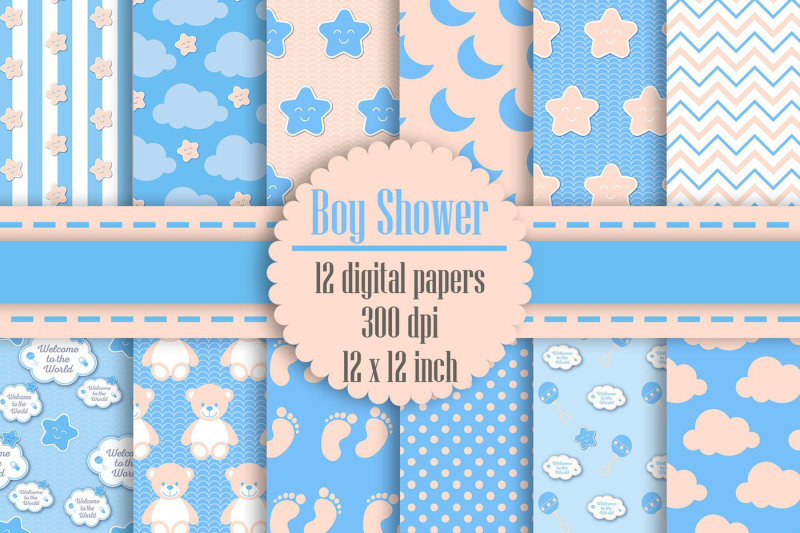12-baby-blue-and-cream-baby-boy-shower-digital-papers