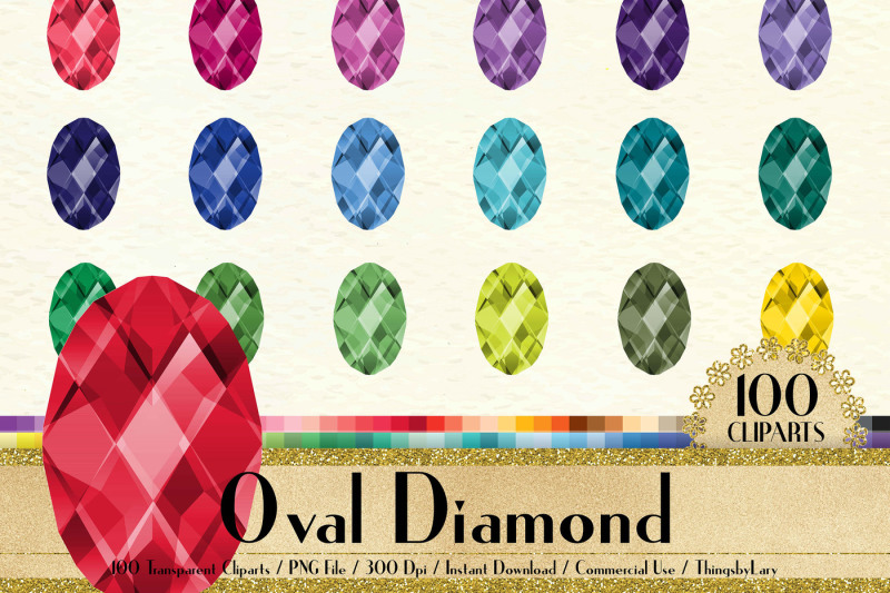 100-oval-shape-diamond-clip-arts-valentine-wedding-kit