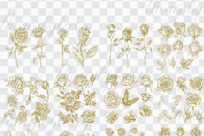 gold-glitter-rose-81-clip-arts-set-fairy-glitter-flowers
