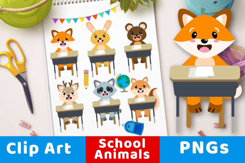back-to-school-animals-clipart-forest-animal-students-woodland