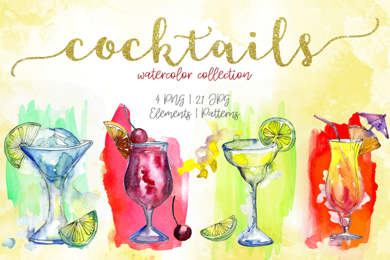 cocktails-watercolor-collection-png-set