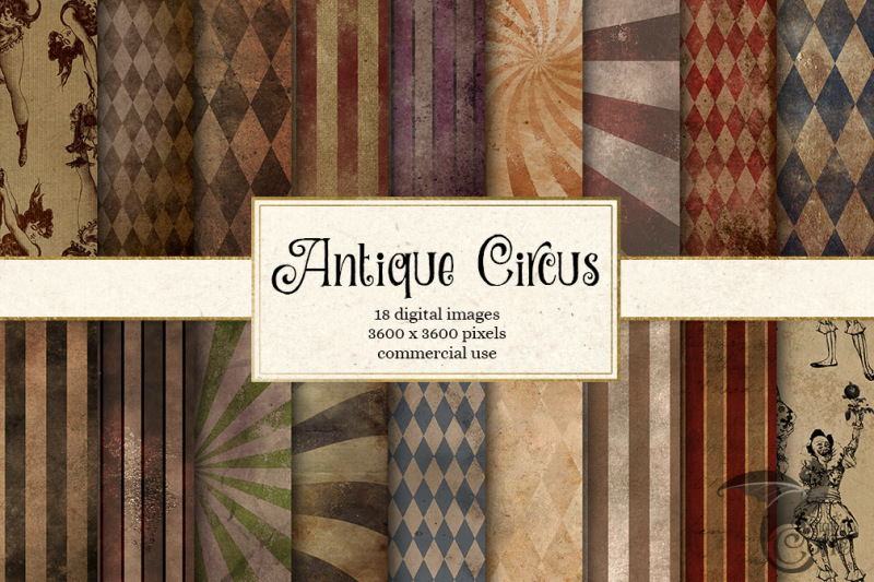 antique-circus-digital-paper