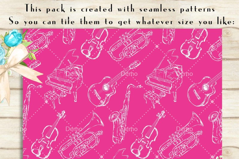100-seamless-hand-drawn-music-instrument-digital-papers