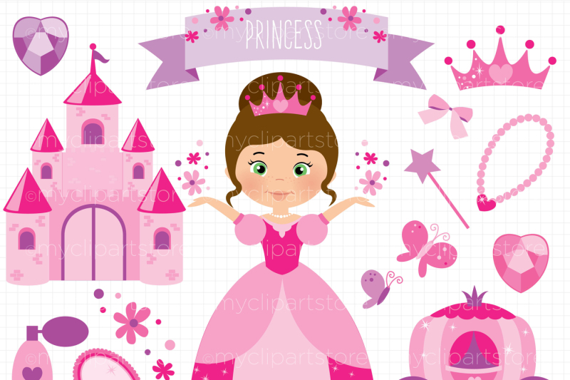 pink-flower-princess-vector-clipart