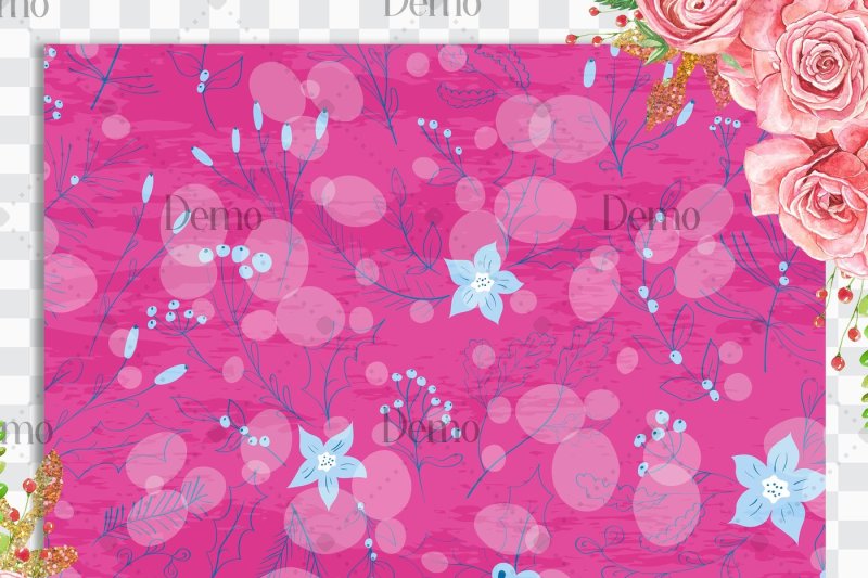12-winter-floral-digital-papers-in-pink-blue-yellow-theme
