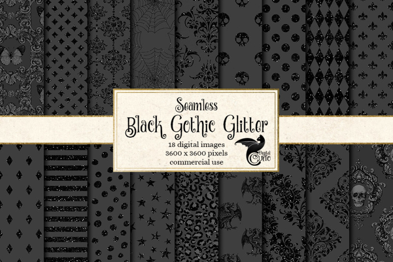 black-gothic-glitter-digital-paper