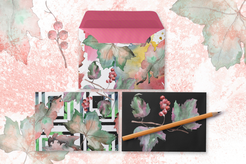 leaves-currant-png-watercolor-set-nbsp