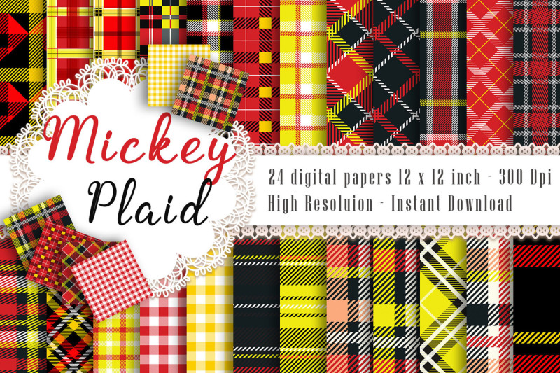 24-seamless-red-black-yellow-plaid-digital-papers-tartan