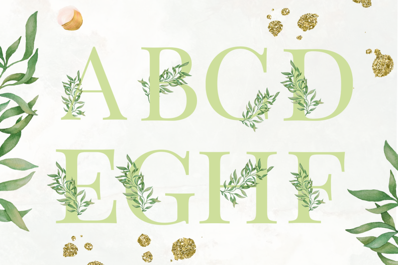green-leaf-alphabet-and-graphics