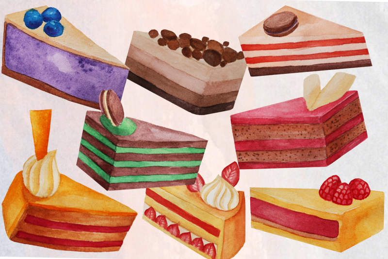 watercolor-cake-slices