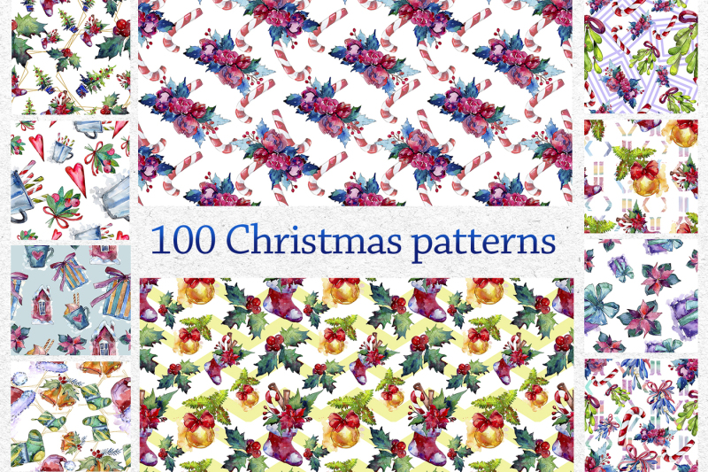 100-patterns-of-christmas-jpg-watercolor-set