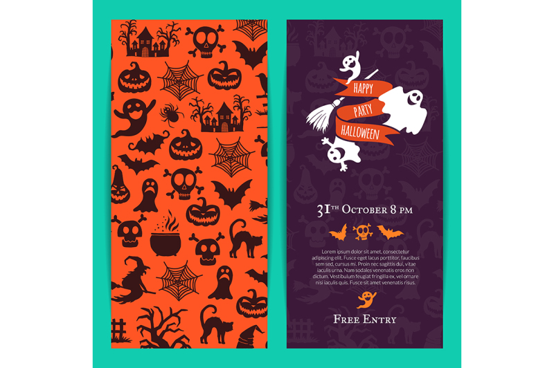 vector-halloween-party-thin-invitation-card-template