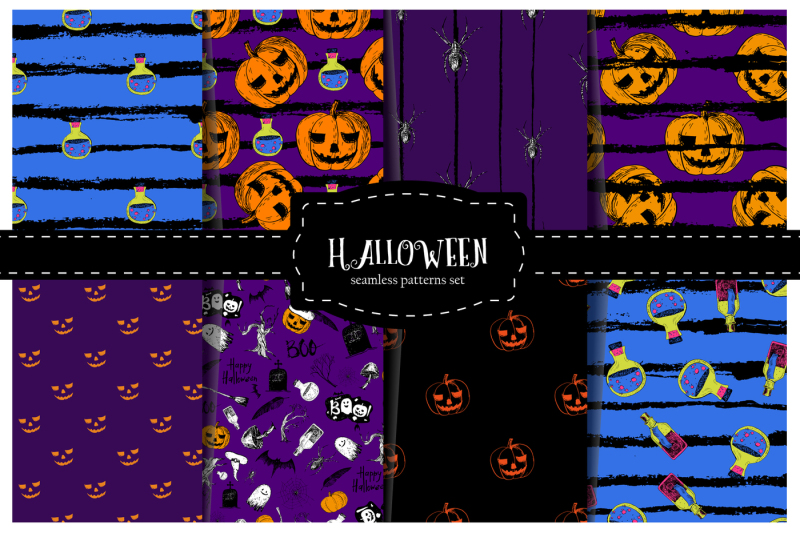 halloween-set-of-seamless-patterns