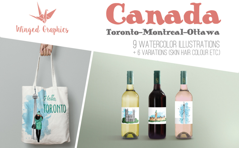 canada-toronto-montreal-ottawa-watercolour-travel-illustrations