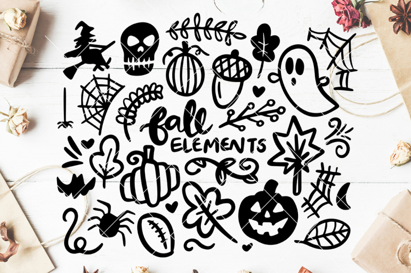 Fall/Halloween SVG Hand Drawn Graphics SVG PNG EPS DXF File