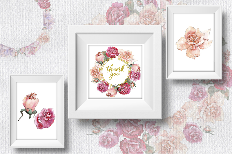 pink-and-beige-roses-png-watercolor-set