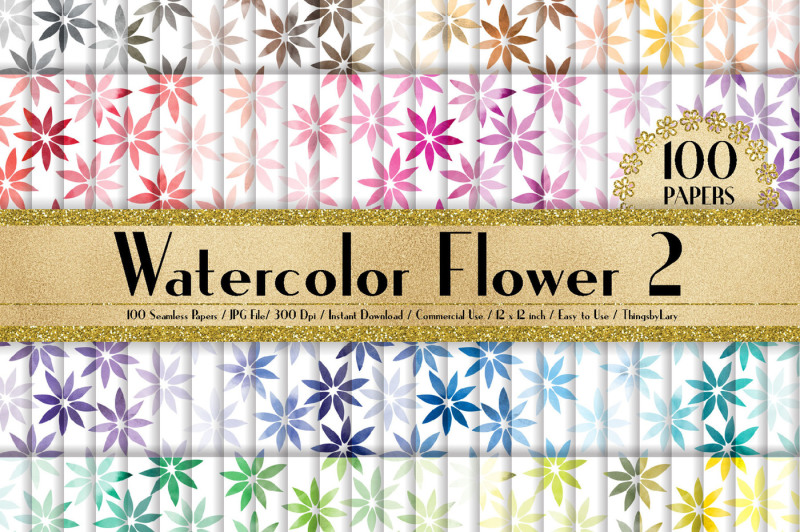 100-watercolor-spring-daisy-flower-digital-papers