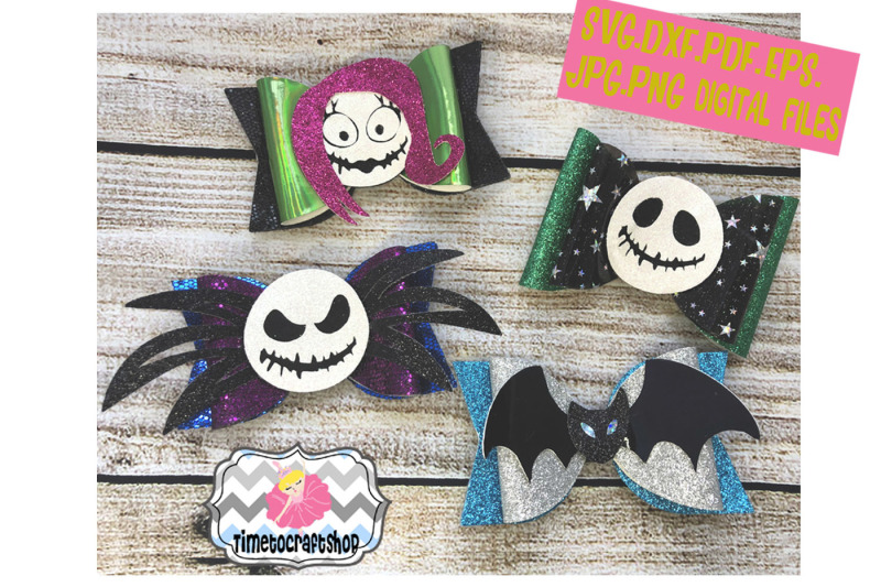 halloween-jack-sally-inspired-hair-bow-template-bundle-set