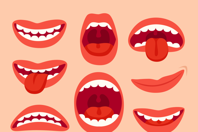 cartoon-mouth-elements-collection-show-tongue-smile-with-teeth-expr