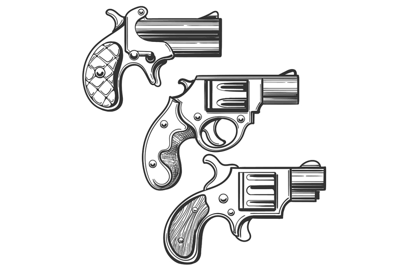 hand-drawn-retro-pistols-set