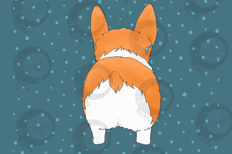corgi-dog-with-glasses-front-and-rear-view-png-jpeg